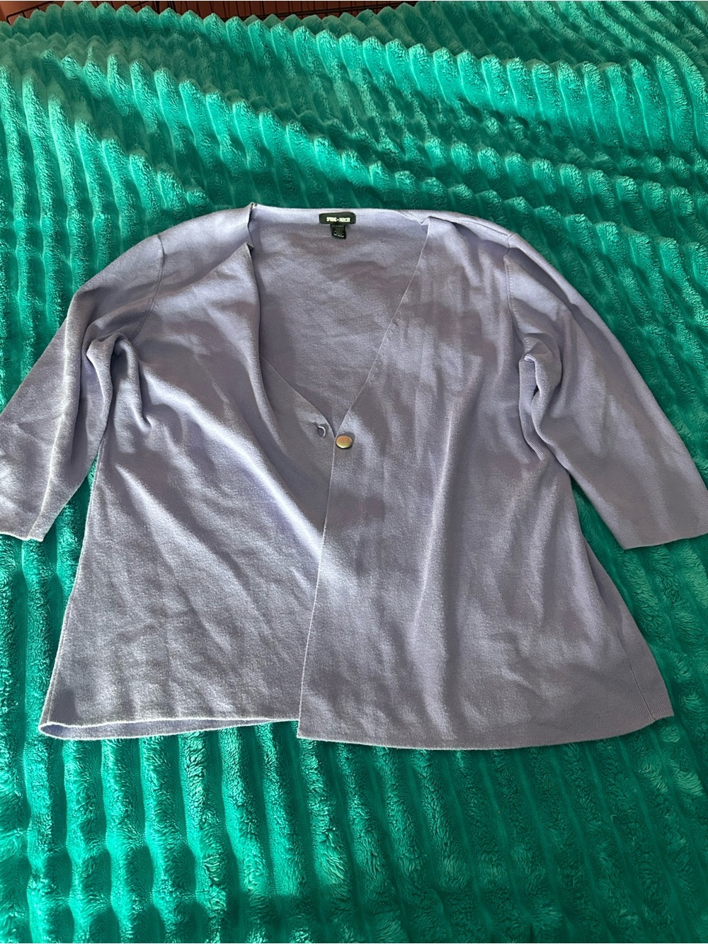 J. Jill Lavender Open V-Neck Single-Button Cardigan